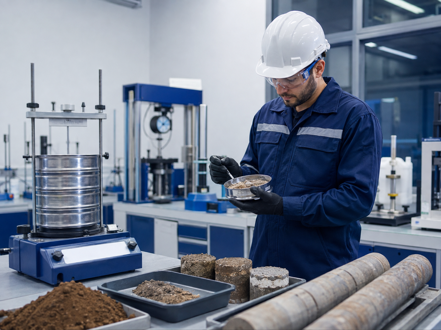 Ensayos de laboratorio para una obra
